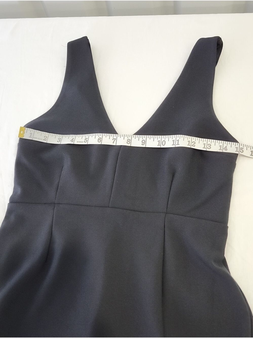 Abercrombie & Fitch Black Sleeveless Plunge V-Neck Midi Dress Med NWT Asymmetric - Picture 7 of 10